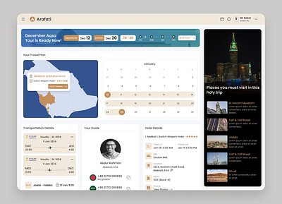 User Dashboard for Hajj & Umrah Agency admin dashboard figma hajj illustration travel umrah user dashboard ux