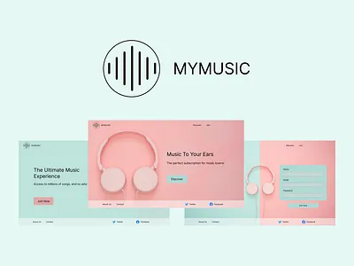 MyMusic branding design graphic design illustration logo mockups music typography ui uiux visual design web design wireframing