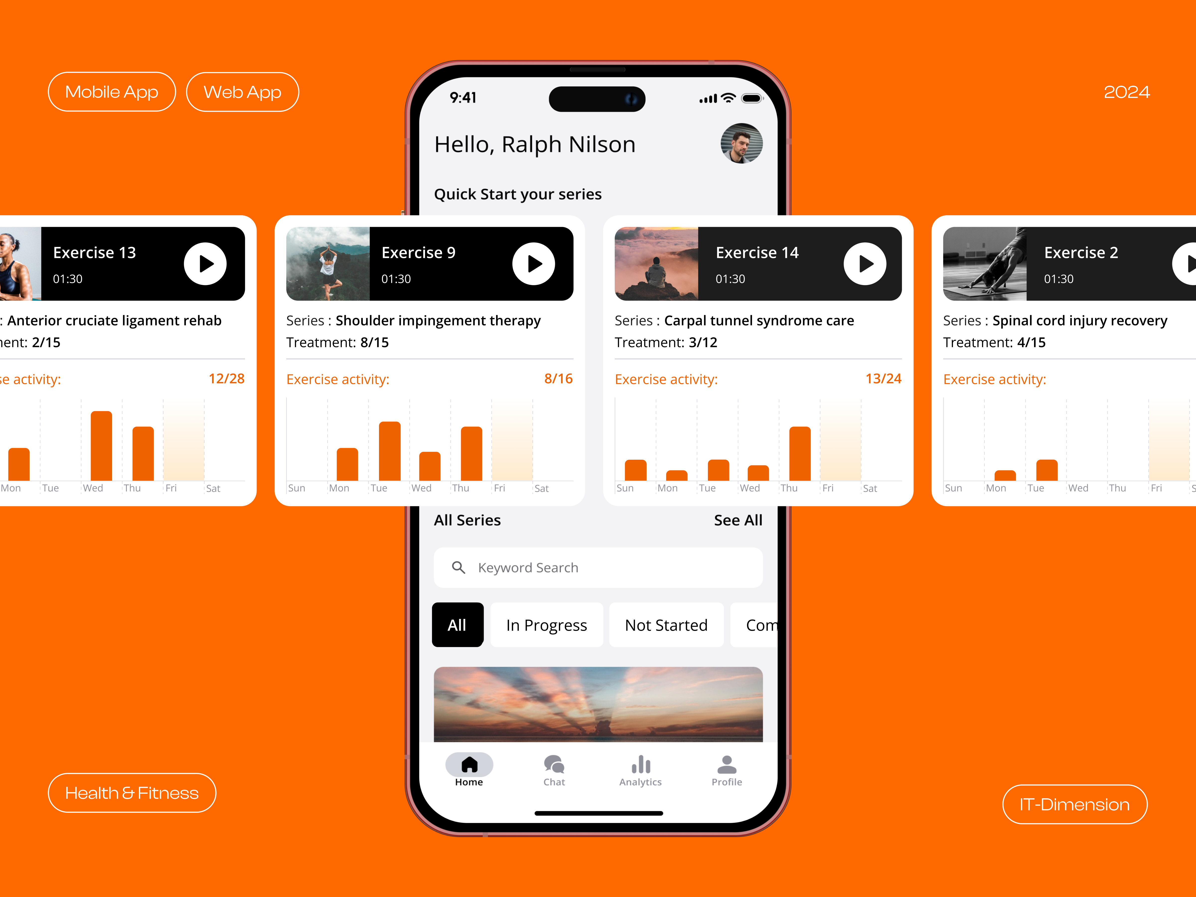 Mobile &  App UI/UX Fitness Series Dashboard by ITDimension on