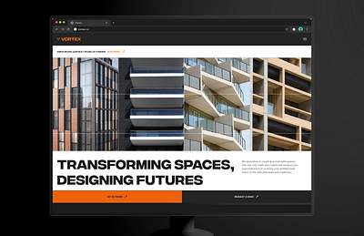 Vortex Architectural Firm Hero Section Exploration architectural architecture design figma hero landing page ui ui design user interface web design web ui