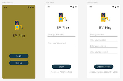 Electric Vehicle App ev app mobile app mobile ui ui ux