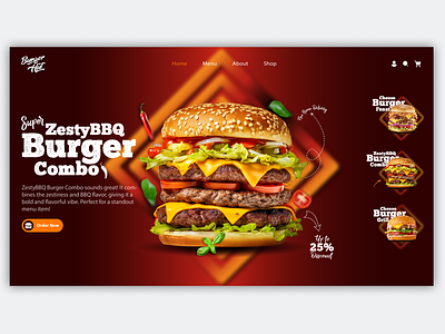 Burger Hut 🍔 – A Tasty UI Experience for Hungry Customers! burgerhut foodapp fooddelivery graphic design userinterface webdesign