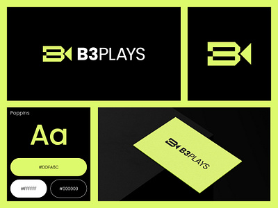 B3 PLAYS Logo Design b3 logo blocky logo brand identity branding business card design clean logo letter b 3 camera logo letter b 3 logo logo designs mockups modern logo playbutton logo