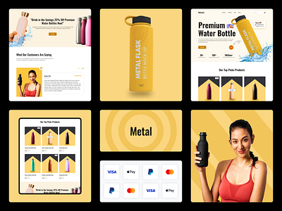 Water Bottle Landing Page design landing landing page ui uiux user interface wateflaks waterbottle waterlandingpage website websitedesign