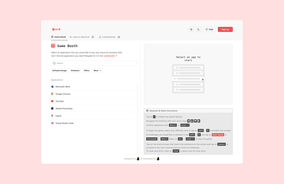 Guest home page for a Keyboard Shortcuts Game Web App dashboard figma homepage ui ui design web app web design web ui