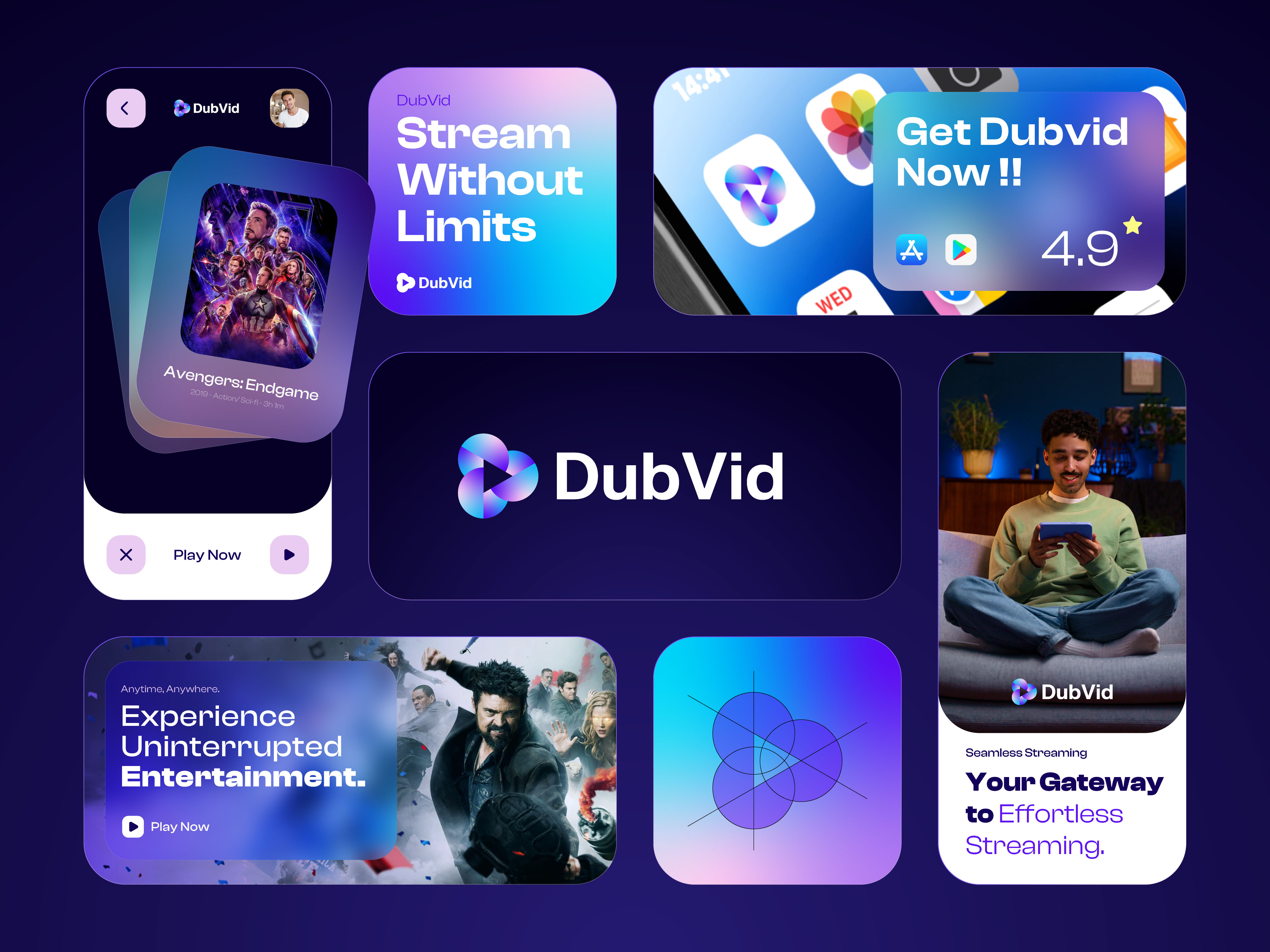 DubVid Logo design app app icon logo brand brand identity branding branding identity business company logo d logo graphic design logo design pitch deck play logo sketch stream streaming logo ui vector visual identity website logo