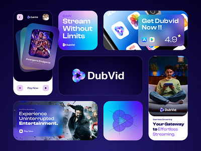 DubVid Logo design app app icon logo brand brand identity branding branding identity business company logo d logo graphic design logo design pitch deck play logo sketch stream streaming logo ui vector visual identity website logo