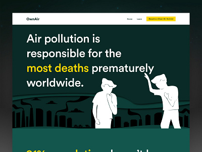 OwnAir - Clean Air Website Landing Page branding data visualization graphic design illustration landing paper cut ui website