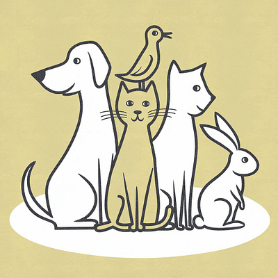 Harmony in Line: A Unique Perspective animalart artisticexpression artoftheday cat creative design creativeart dog art graphic design illustration instaart lineart minimalistart petillustration ui uniqueart visual design visualstorytelling