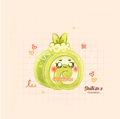 Swiss Roll menta by sailizv.v adorable adorable lovely artwork concept creative cute art design digitalart illustration