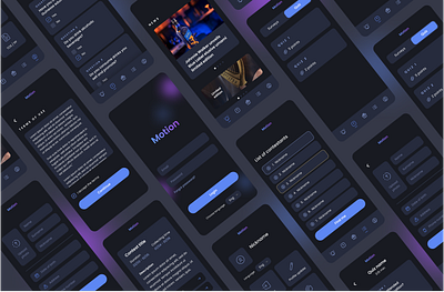 Motion mobile app app branding button design graphic design homepage login page mobile ui ux