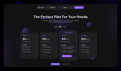 Spricing page SaaS startup design design figma ui uiux ux uxui web design