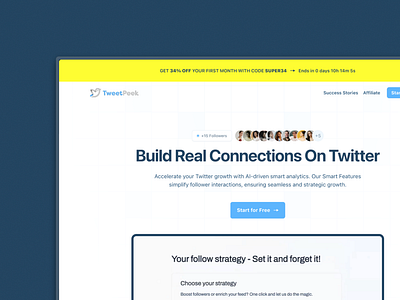 TweetPeek AI Hero Design Concept custom design hero section redesign ui design ux design web design website design