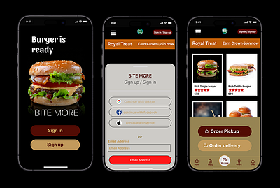 Bite More Burger app ui ux ux design