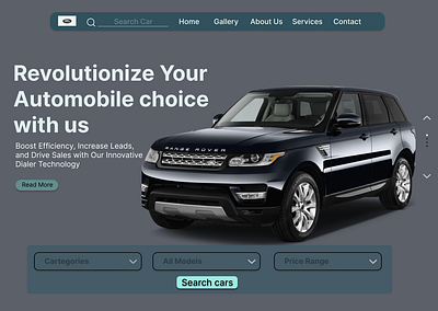 car rental design landing page