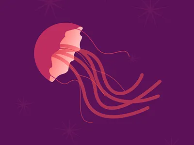 Jellyfish good vibes graphic design illustration motion graphics purple svg vector water