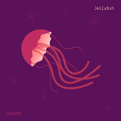 Jellyfish good vibes graphic design illustration motion graphics purple svg vector water