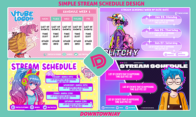 Vtuber/Streaming Simple Schedule Designs branding graphic design