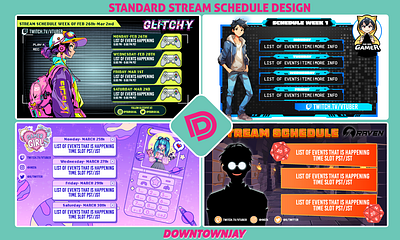 Vtuber/Streaming Standard Schedule Designs branding graphic design