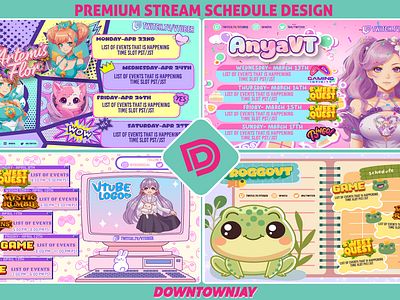 Vtuber/Streaming Premium Schedule Designs branding graphic design