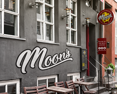 Moon's Pizza branding design graphic design illustration