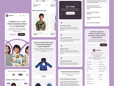 Kiddivo - Children Fashion Store Responsive mobile baby buy children cloth clothing e commerce ecommerce fashion kid kids landing page market market place marketplace responsive sell shirt store toddler web design