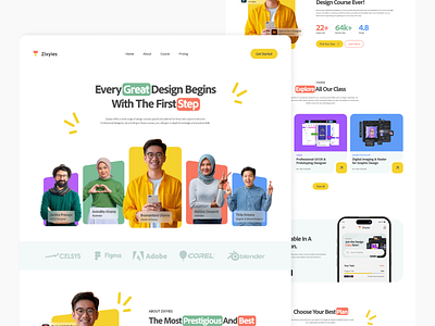 UI Design Landing Page - Zixyies course course design landing page product designer ui ui course design ui designer ui landing page ui ux design ui ux designer ux ux designer ux research