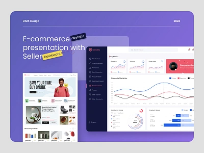 E-commerce Website Presentation with Seller Dashboard clean e commerce ecommerce ecommerce business landing page minimal online shop online store product design saas seller dashboard shoes shop shopify shopping ui user dashboard ux