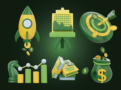 Business Startup 3d Icons Pack innovation