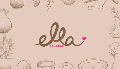 Ella Studios Logo Design branding design grungelogo logo logo design logovector pottery potterylogo typographiclogo typography vector