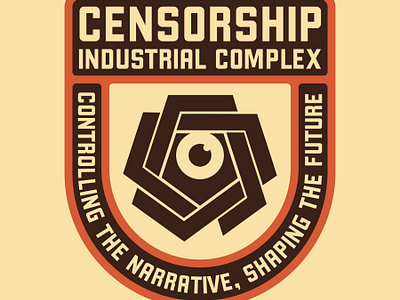 Censorship Industrial Complex badge complex design industrial logo patch retro vintage