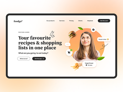 Foodgo landing page! app burger design eat figma food hero herosection landing online page restaurnat ui ux website