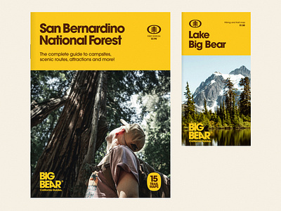 Hiking Print Collateral avant garde big bear branding graphic design layout national park pamphlet print print collateral tourism typography vintage yellow