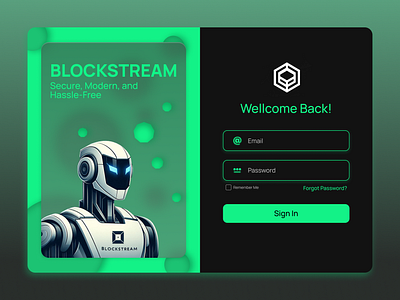 BlockStream - Sign In & Sign Up Web Design crypto login register sign in sign up ui ux web design