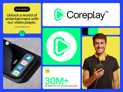 Coreplay | Letter C + Play Button Logo Design brand identity branding c c logo c play button c play button logo design letter c letter c play button logo logo logo design logo designer logo maker logo trends media media logo play play button logo video logo video production