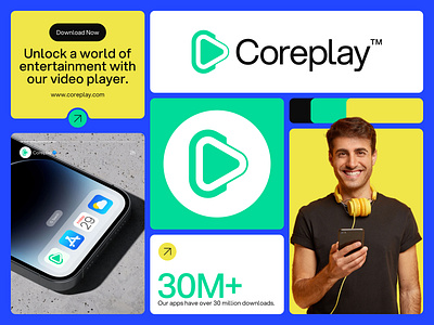 Coreplay | Letter C + Play Button Logo Design brand identity branding c c logo c play button c play button logo design letter c letter c play button logo logo logo design logo designer logo maker logo trends media media logo play play button logo video logo video production