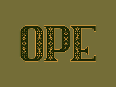 Ope Typographic Design cottagecore cozy cross stitch folk art font letterform letters midwest minnesota ope pixel pixel art typeface typographic typography