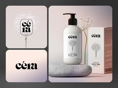 céra cosmetic logo design and branding app beauty line bottle branding cera cosmetic cosmetics custom inspirations logo logodesign logotype luxury mockup mtidesign product skincare typography typographylogo wordmark