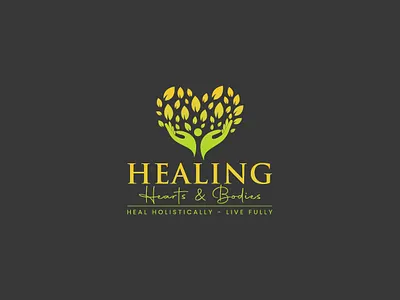 Healing Hearts & Bodies Logo Design branding business creative logo custom logo design graphic design hands healing leaf logo
