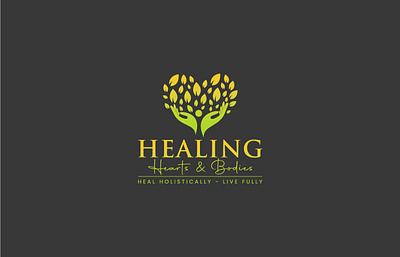 Healing Hearts & Bodies Logo Design branding business creative logo custom logo design graphic design hands healing leaf logo