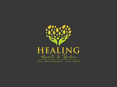 Healing Hearts & Bodies Logo Design branding business creative logo custom logo design graphic design hands healing leaf logo