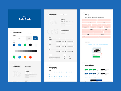 JT Hughes Style Guide Design branding buttons clean color palette creative design design system grid system interface modern style guide uiux