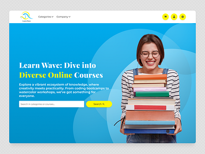 Learn Wave - Educational Website Landing Page design landingpage ui ux website