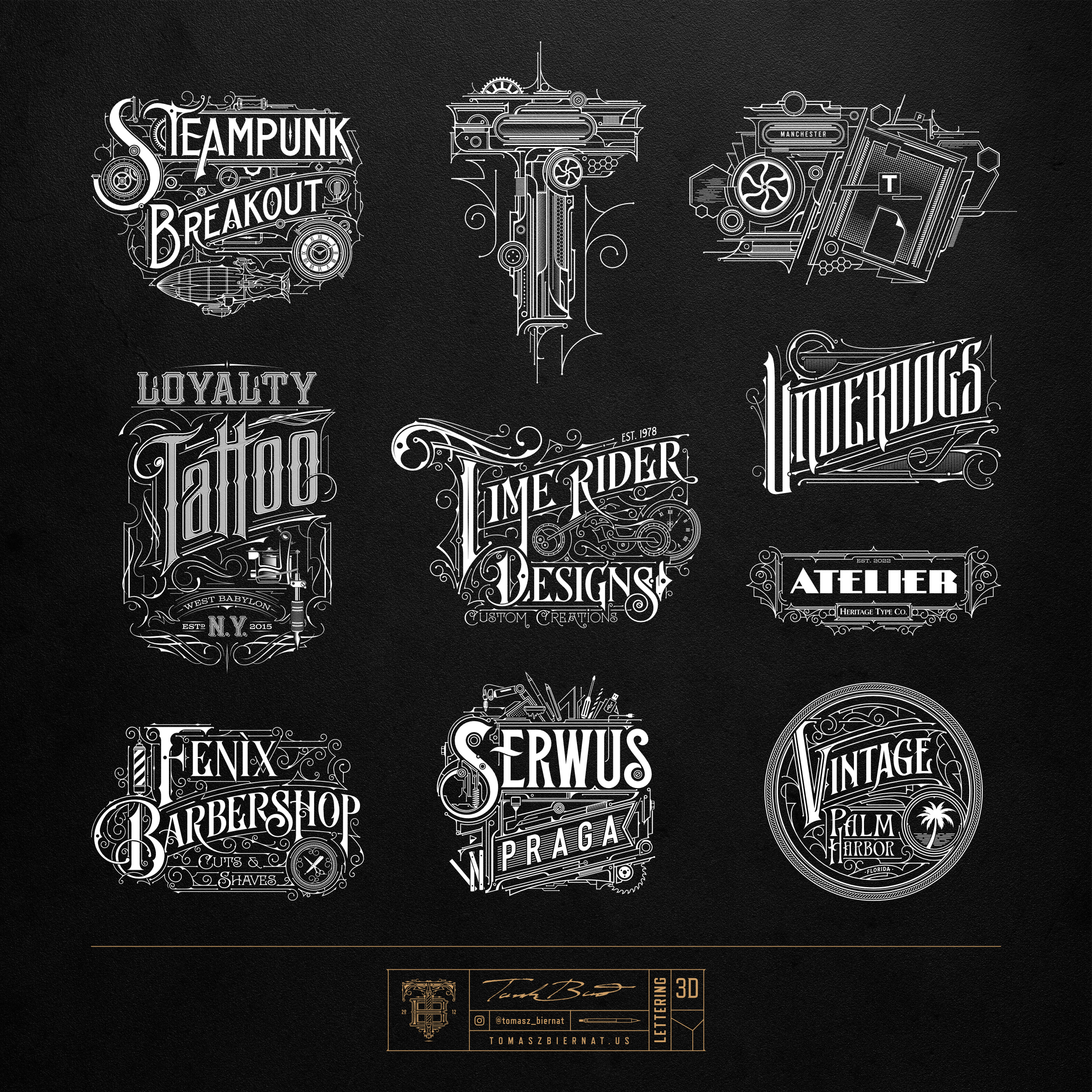 Some Logos Vol. 01 biernat branding handlettering illustration lettering logo logo designer tomaszbiernat typography vector vector art