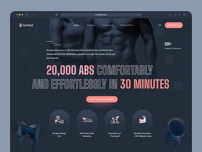 Gymbell Landing Page branding design graphic design gym gym landing page illustration logo mobileapp tecorb ui userinterface vector