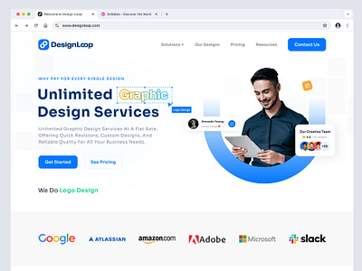 DesignLoop - Website Design creative services desgin design agency design service website designloop designpickle graphic design service homepage interface landing page no limit creatives penji ui uiux unlimited design ux web design website design