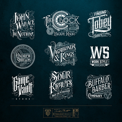 Some Logos Vol. 02 biernat brand design graphic design handlettering illustration lettering logo logodesign tomaszbiernat ty typism typografia typography usa