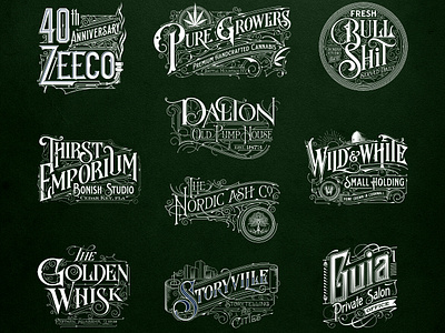 Some Logos Vol. 05 biernat branding design graphic design handlettering illustration lettering logo logo designer tomasz biernat typografia typography usa