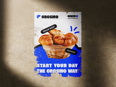 Crosmo - Bakery Shop Brand Identity app logo bakery shop branding branding branding agency coffee house coffee shop branding croissant crosmo design food shop funky logo illustration logodesign modern logo