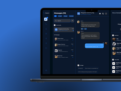 Chat app (Megaexe) chat app chat ui designer figma product design ui ui design ux design web app website